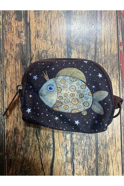 Street Bag Ethnic Αυθεντικό Μίνι Πορτοφόλι Μποέμ με μοτίβο ψαριού Πορτοφόλι για κέρματα