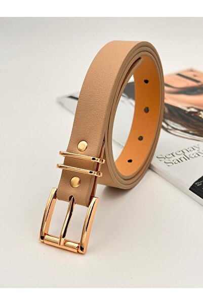 Descoin Opportunity Product Grid Bridge Gold Buckle Women's Belt, Jacket Belt, Trouser Belt, Dress Belt