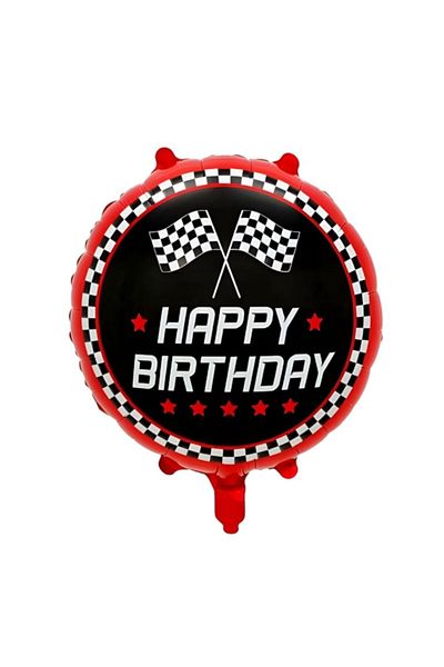 parti sürprizi 1 Checkered Happy Birthday Foil Balloon