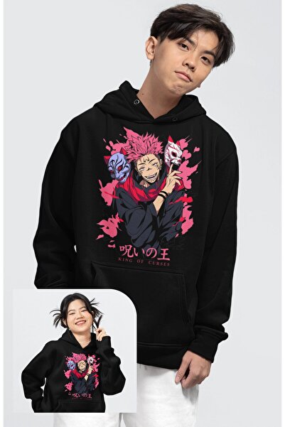 Fuddy Moda Jujutsu Kaisen Sukuna Sa deznom Unisex Oversize kroj Sa kapuljačom...