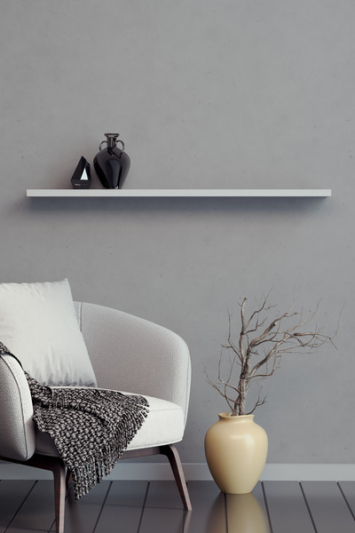 yankı-byeg 80 Cm Beyaz Mdf Uçan Duvar Rafı Gizli Bağlantı Kitaplık