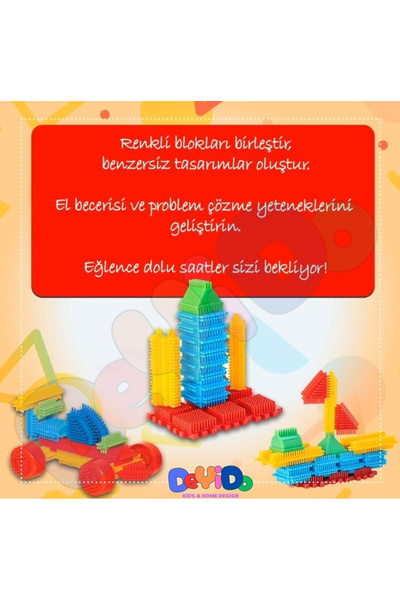 DeYiDo Kaktüs Bloklar 100 Parça Eğitici Eğlenceli Yeni Nesil Renkli Oyuncak Yapı Puzzle Aktivite Oyuncak