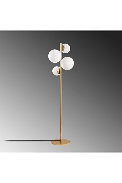 Lamp Han Gold 4 Camlı Tek Ayaklı Zemin Lambası Lambader