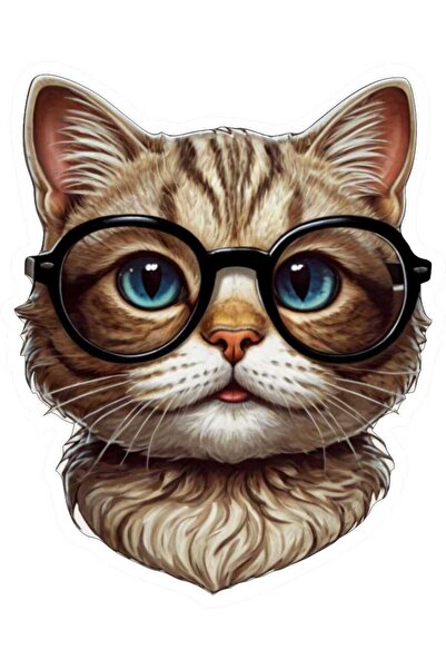 Tasarım 9x9 cm Sevimli Kedi Sticker Araba Motor Laptop Kask Sticker