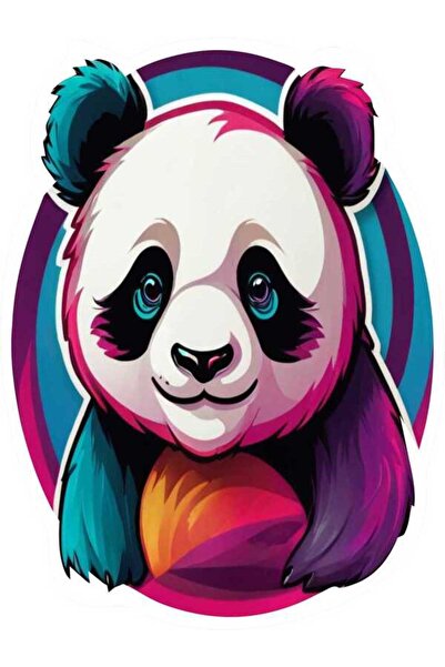 Tasarım 9x9 cm Sevimli Panda Sticker Araba Motor Laptop Kask Sticker