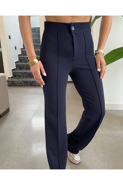 Simala Women's High Waist Full Lycra Crepe Fabric Pants