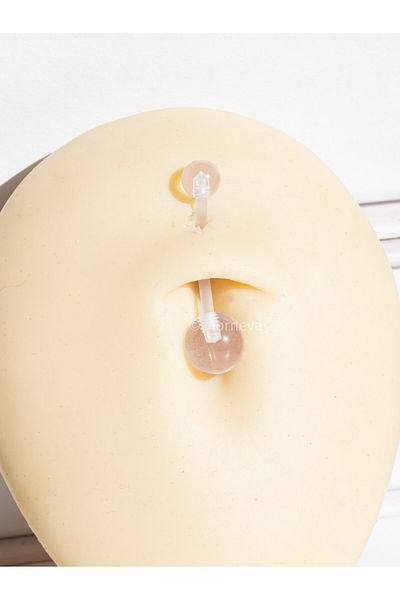 MORNEVA Flexible and Invisible Transparent Bioplast Maternity Piercing - Set of 4