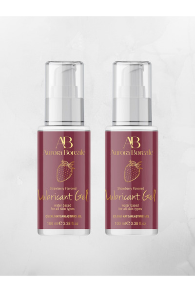 AŞKINDEPOSU Aurora Boreale Çilek Aromalı Kayganlaştırıcı Jel 100ml 2'li Seti Paketi