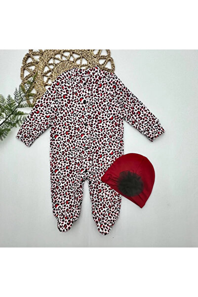 Genel Markalar 0-3-6-9 Ay Leopar Baskılı Tam Boy Çıtçıtlı Patikli Güllü Bonel...