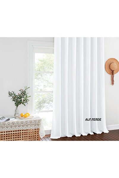 Alp Perde ΣΑΤΕΝ ΛΕΥΚΟ ΧΡΩΜΑ ΚΟΡΝΙΖΑΣ ΗΛΙΟΥ (ΕΙΝΑΙ ΕΠΙΠΕΔΗ ΧΩΡΙΣ ΠΛΙΣΤΗΡΙΑ) Αλπική κουρτίνα