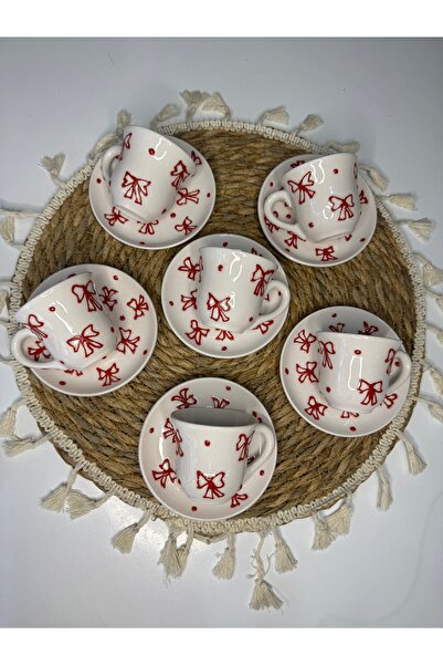 shop Fiyonk El Yapımı Seramik Kahve Fincan Seti 6 Kişilik - 12 Parça