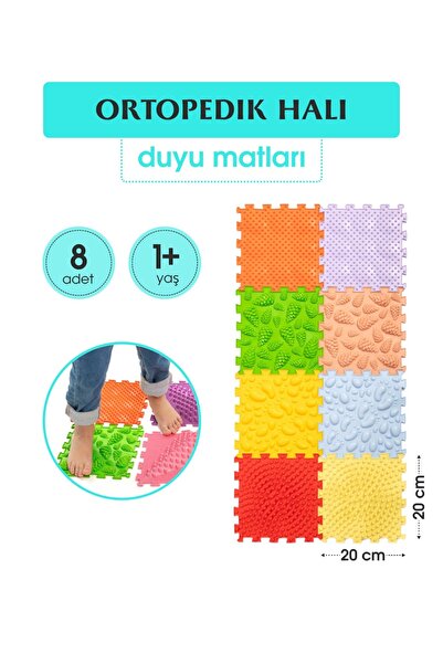 Ortohalı 8 Modüllü Ortopedik Halı Çocuk Duyu Matları Puzzle Çocuk Masaj Halıları Oh802