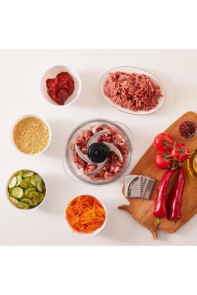 Karaca 2500 W 8 in 1 Mastermaid Glass Chamber 6 Blades Blender Food Processor - Onerous Weighing