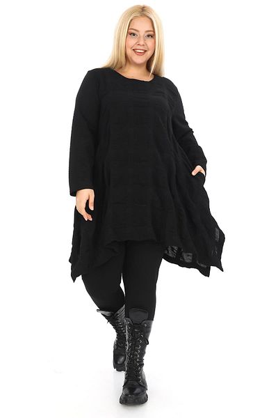 Zedd+ Plus Black Tunic - 24663 Model Tunic