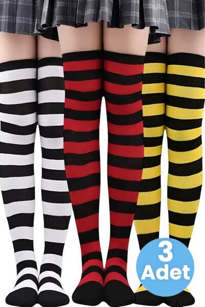 Trenderrs Жіночі колготки з товстою смужкою, 3 пари
