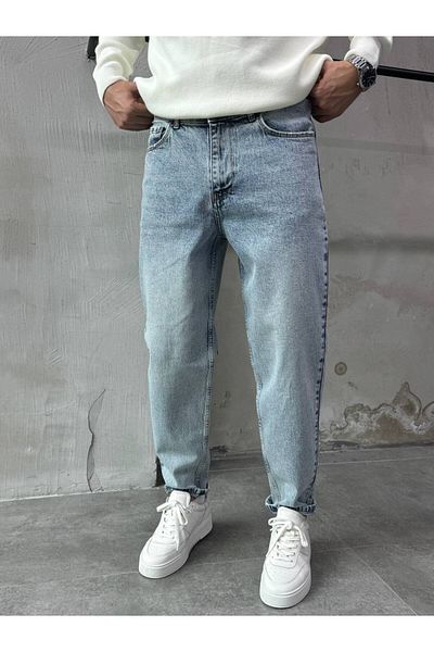 XPUPPET Men's Washed Blue Boyfriend Jeans