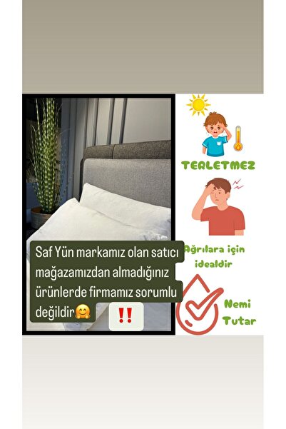 SAFYÜN Saf Yün İkili yastık 1250 gr saf merinos kuzu yünü