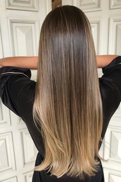 PRVT Yarımay Postiş - Yarım Ay Çıt Çıt Saç / Sarı Düşük Ombre / Düz / 60cm - ...