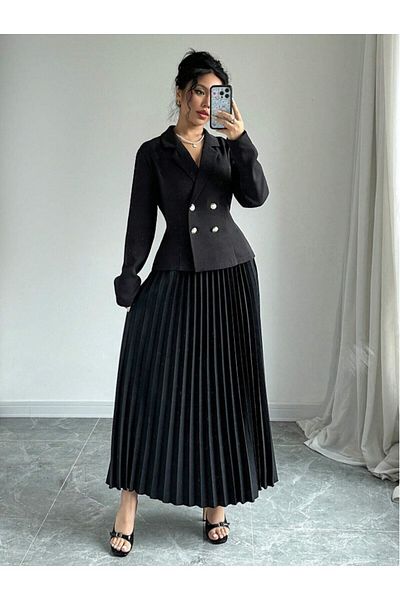 Dier Moda Fusta plisată de lungime midi cu talie elastică