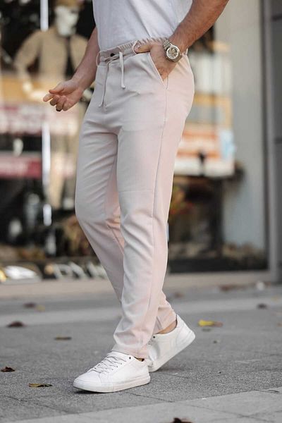 Oyga Ανδρικό παντελόνι Jogger Waist Elastic Double Slim Fit Lycra