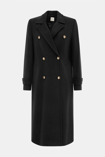 W Collection Black Double Breasted Collar Coat