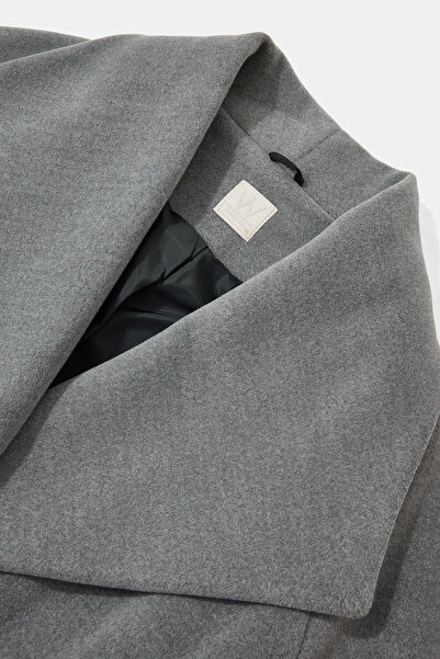 W Collection Gray Shawl Collar Coat