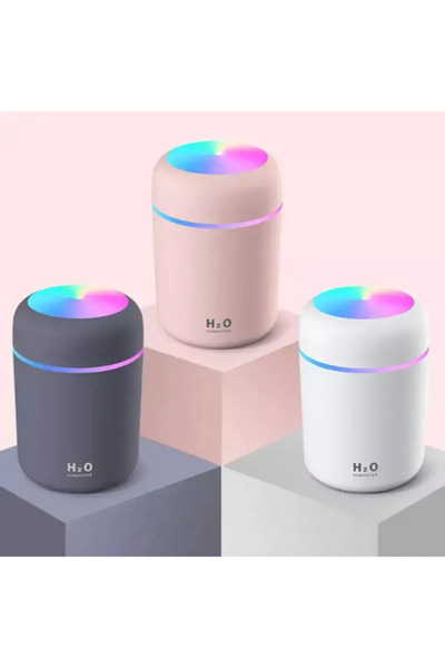 Genel Markalar H2O Humidifier, Mini Oda Nemlendirici, 300 Ml Usb Renkli Oda Nemlendirici