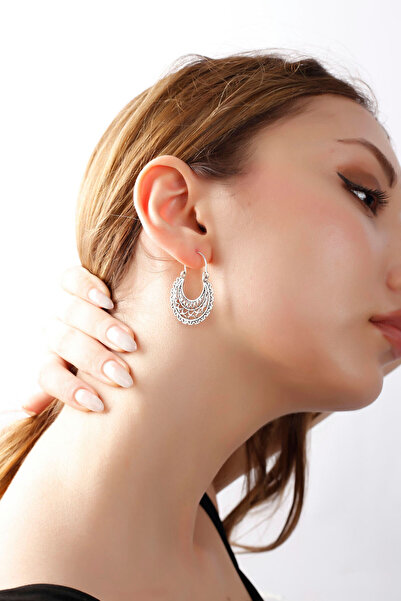 MATYA JEWELERY Matya Antik Gümüş Kaplama Sallantılı Küpe