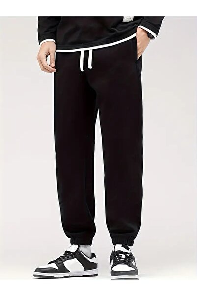 CAONNES Black High Waist Casual Jogger Comfortable, Solid Color, Perfect for ...