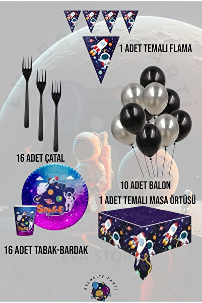 Evabrite Set cu tematică spațială pentru 16 persoane Maxib - Set pentru petre...