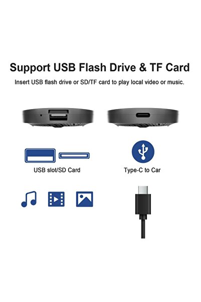 carplay Akıllı Multimedya Kutusu 32gb Android 13 Kablosuz Ai Box Youtube Netflix Google Playstore Uyumlu