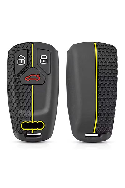 emii auto spare parts For Audi A4 B9 A5 A6 Q5 Q7 S4 S5 S7 Tt Tts Rs - Black/Yellow Key Case