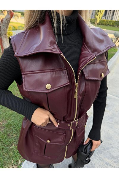 Lady Pixie Premium Leather Vest with Gold Accessories