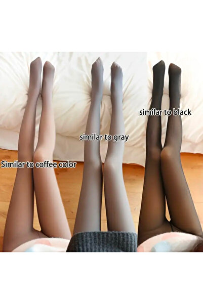 GCC İSTANBUL Ince Çorap Görünümlü Termal Içi Peluş Sıcak Tutan Külotlu Çorap