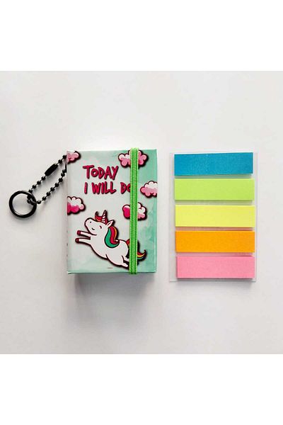 Glanart rubberized mini book postit and neon bookmark set adhesive 5 cm x 6.5 cm