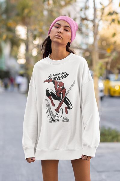 SEVBANO The Amazing Spider-Man Printed Unisex Oversize Spider-Man Sweatshirt