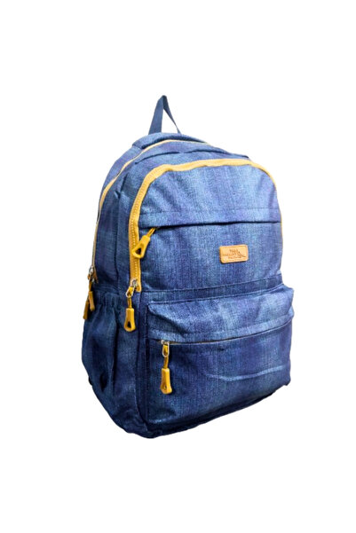 Glanart 4-кишеньковий водонепроникний шкільний рюкзак, тканина інвертекс, джинсовий тип, середня школа, ліцей, синій