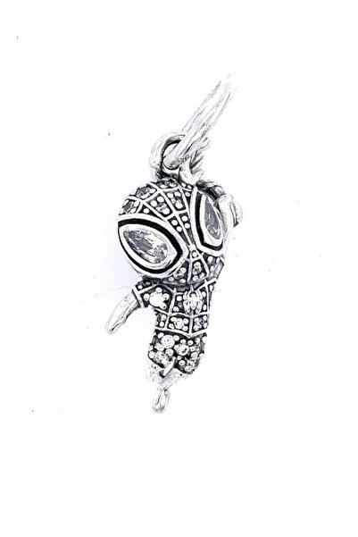 Fubena Parıldayan Taşlı Spider-man Sallantılı Gümüş Charm