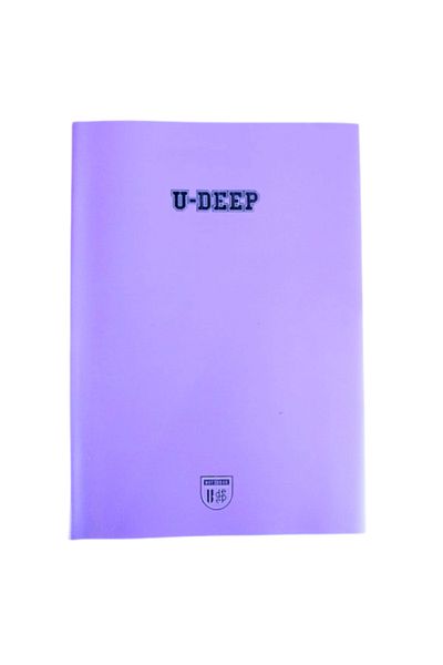 Glanart A4 Size Plastic Cover 80 Sheets Striped Notebook Edge Red Striped 1Pcs U-Dep