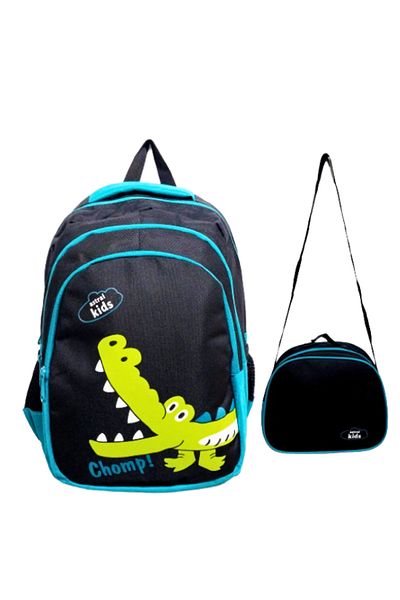 Glanart Geantă pentru școală primară cu 3 ochi costum nutrițional crocodil impermeabil complet căptușit
