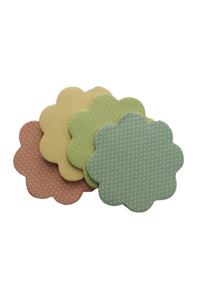 Glanart polka dot shaped notepapers adhesive 4 pieces x 20 sheets