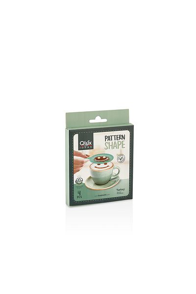 QLUX IDEAS 4 Different Model Coffee Decorating Templates - Cake Pastry