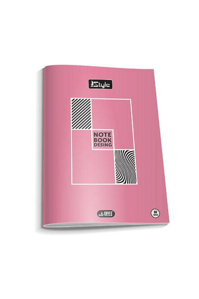 Glanart A4 Size Red Striped Leaf Checked Notebook with Plastic Cover - 1 Piece Newstyle