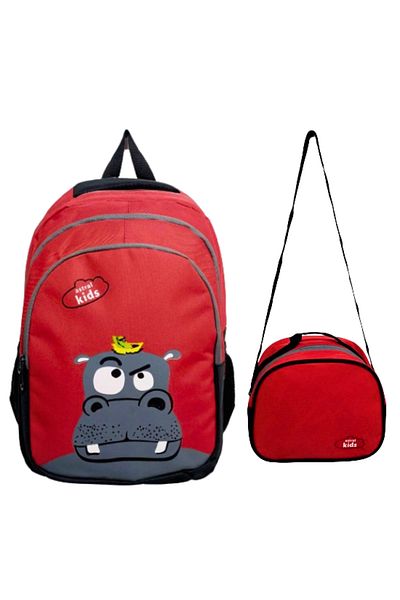 Glanart 3-Eye Primary School Bag Nutrition Suit Waterproof Fully Lined Hippopotamus