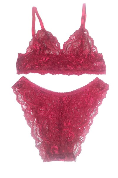 Masal Lingerie Femei - Set de braletă casual fără glugă burgundă