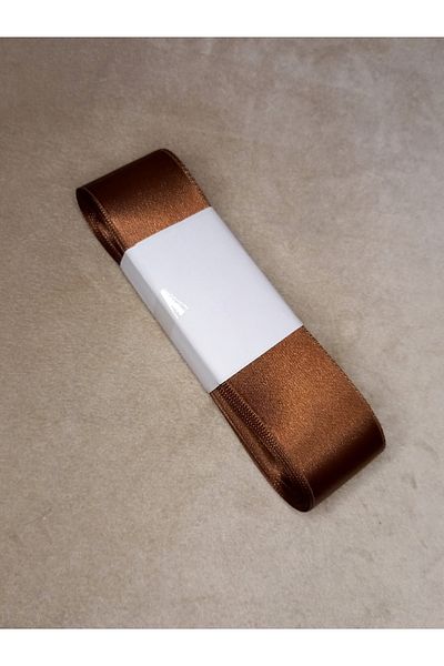 yörük tuhafiye 10 Meters Brown Satin Ribbon - 4 Cm, a Ball Set