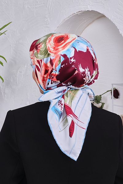 Golden Rose Satin Rayon Patterned Scarf