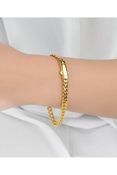 kuyumcu nurettin 6 (GRAM)5 Mm Italyan Gurmet Bileklik Künye 14 Ayar Altın (YEŞİL-ROSE-SARI-BEYAZ)