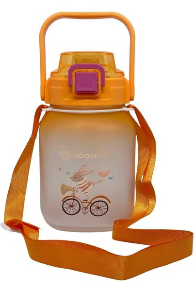 Vagon زجاجة مياه للأطفال سعة 1100 مل مع/بدون قش - معلقة - - هدية لاصقة