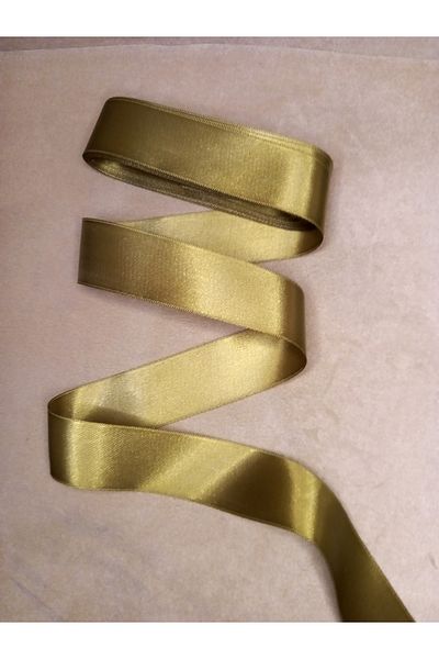 yörük tuhafiye 10 Meters Khaki Green Satin Ribbon - 4 cm a Ball